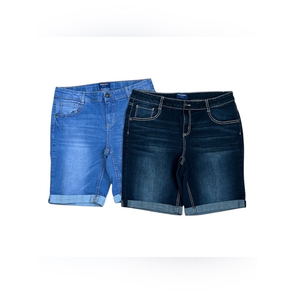 Arizona Jean Company Big Girls Denim Roll-Cuff Shorts Bundle Plus 16.5-18.5